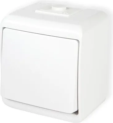 Obrázek produktu pro Osvětlený jednopólový spínač bílý IP54, 10AX 250V (Série/Kategorie: JUNIOR)