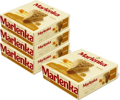 Produktbild von MARLENKA® 3+1 Honigtorte mit Walnüssen – Honigkuchen, Torte, Kuchen (4 x 800 g)