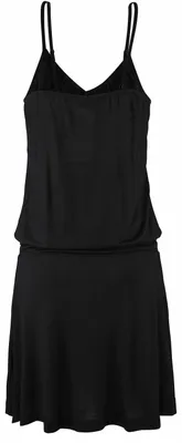 Produktbild von BEACH TIME Strandkleid aus Viskosejersey mit Raffung auf Hüfthöhe, Spaghettiträger schwarz Größe 42