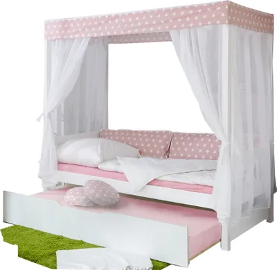 Produktbild von Himmelbett Marianne inkl. Tüll-Set Rosa Weiß