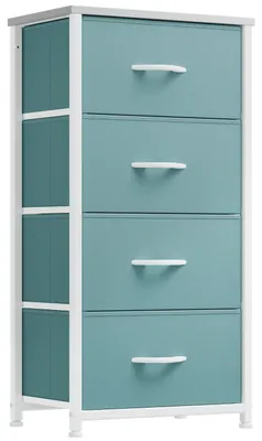 Obrázok produktu pre Komoda s 4 zásuvkami z látky, zelená, 45x30x95 cm