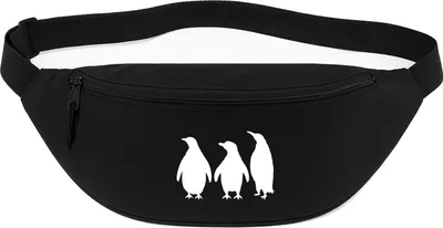Produktbild von Huuraa Bauchtasche Pinguine Silhouette 2,5 Liter Black Polyester Crossbody Bag Geschenkidee