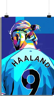 Zdjęcie produktu dla Plakat piłkarski - Plakat Erling Haaland - Plakat sportowy - Plakat sportowca - 61x91cm - Idealny do oprawienia w ramkę
