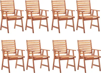 Produktbild von "2026"Cloris Garten-Essstühle 8er-set mit Kissen Massivholz Akazie - Gartenstühle eleganten766072
