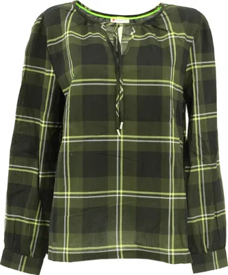 Produktbild von 29613 Street One, ,  Damen Top Shirt T-shirt Bluse Longseve 3/4 arm, Jersey, olive kariert, 38