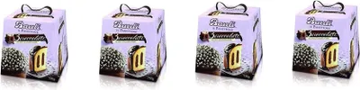 Produktbild von 4x Bauli Panettone 3 Cioccolati mit Milchschokolade Creme 750g Italienisches Backprodukt Kuchen mit Schokolade bedeckt ohne Rosinen und ohne kandierte Früchte Weihnachtstradition