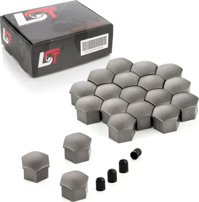 Produktbild von 20x Radschrauben Kappen 17mm grau für MAZDA HONDA TOYOTA SUZUKI MITSUBISHI