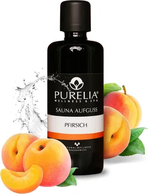 Produktbild von PURELIA Saunaaufguss Konzentrat Pfirsich 100 ml natürlicher Sauna-aufguss - reine ätherische Öle