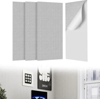 Produktbild von UISEBRT 4x Akustikplatten 120x60cm selbstklebend, Schallschutz Wandpaneele, Hochdichte Schalldämmung, Schallabsorber für Heimkino Studio Büro, Hellgrau