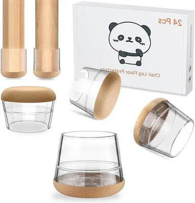 Produktbild von Famanu Stuhlbeinschoner 24 Stück - Möbel-Filz Gummi Transparent - Kratzer reduzieren, Geräusch vermeiden