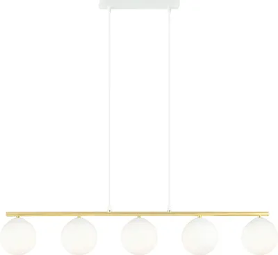 Immagine prodotto di Lampadario Emibig 5xE14 10W ALLORA 5 paralumi bianchi 1255/5