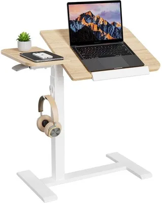 Immagine prodotto di Azomor® Tavolino per laptop regolabile in altezza con piano inclinabile e rotelle nascoste