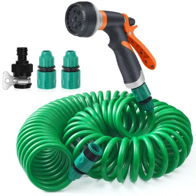 Immagine prodotto di Tubo da giardino flessibile da 15 metri con 8 funzioni e spruzzatore per giardino
