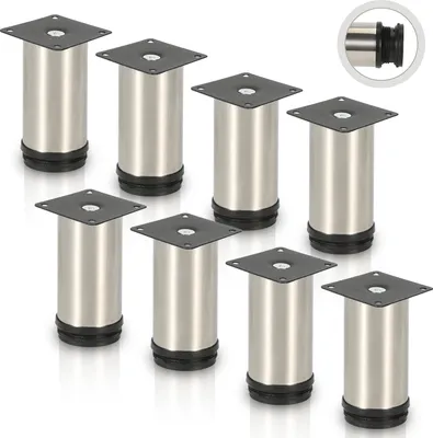 Immagine prodotto di Aopunly set di 8 gambe per mobili set di gambe per tavoli gambe per divani gambe per mobili supporti per divani gambe per armadi gambe per mobili gambe in acciaio inox 150mm