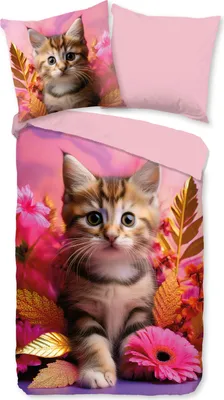 Produktbild von Duvet cover Good Morning 135x200 + 1* 80x80 cm - kitten cat