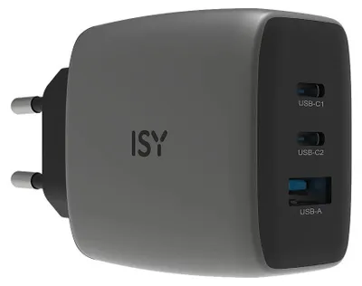 Immagine prodotto di ISY Caricabatterie IAC-7065 PD GaN Universale 65W Grigio