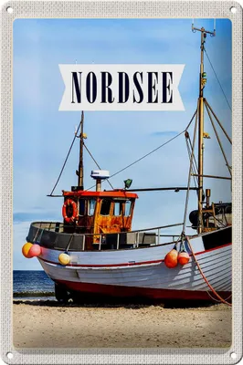 Produktbild von Blechschild Reise 20x30cm Nordsee Strand Reise Schiff Meer
