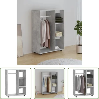 Produktbild von The Living Store Kleiderschrank Betongrau 80x40x110 cm Holzwerkstoff