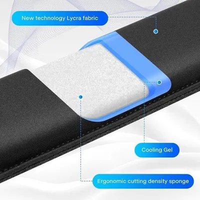 Immagine prodotto di Tastiera ergonomica 41x8x2 cm, nera, con protezione in gel per i polsi