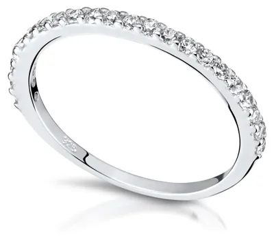 Produktbild von Materia Zirkonia Ring Damen Silber 925 - Stapelringe Stack-Ringe dünn schmal 22 Steine in 16-19mm rhodiniert in Etui
