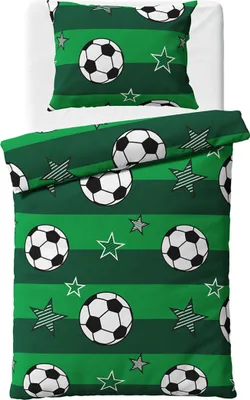 Produktbild von Kinder Fußball Bettwäsche Baumwolle Renforcé 140x200 cm, 70x90 cm mit Reißverschluss