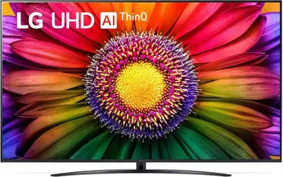 Produktbild von Fernseher LG 75UR81003LJ, 75" 4K UltraHD TV 4K (3840 x 2160), DVB-T2/C/S2, webOS 23 Smart TV, ThinQ AI, a5 AI Prozessor 4K Gen6, WLAN, HDR10 pro, HLG, ALLM/HGiG, 4K Upscaling, AI Sound, Sprachsteuerung, AirPlay, Quick Card, HDMI eARC, CI, LAN, USB