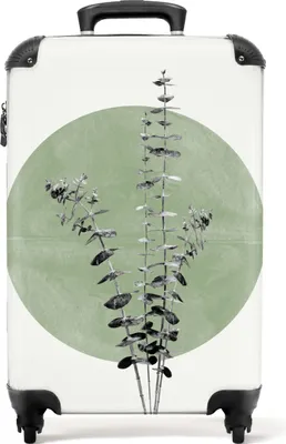 Obrázek produktu pro NoBoringSuitcases.com® Kufr Příruční zavazadlo Trolley Rolling suitcase Malý cestovní kufr na 4 kolečkách - Green - Plants - Nature - Abstract - Cabin Size < 55x40x23 cm & 55x40x20 cm - Foto kufr - Cabin suitcase - Board luggagePříruční zavazadlo Kufr 55x35x20 cm, 36L,