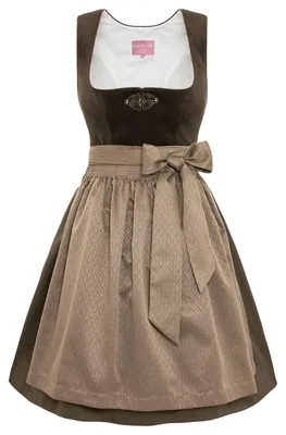 Produktbild von KRÜGER Damen Mididirndl CARI in Schilf mit moderner Schnalle, 60 cm Rocklänge