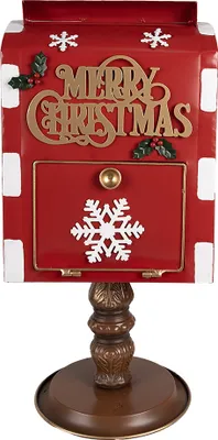Produktbild von Clayre & Eef Weihnachtsdekoration Briefkasten 27x22x51 cm Rot Metall
