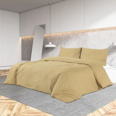 Produktbild von vidaXL Bettwäsche-Set Taupe 220x240 cm Leichte Mikrofaser