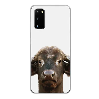 Produktbild von MuchoWow® Handyhülle Schutzhülle Hülle für Samsung Galaxy S20 Büffel - Wasserbüffel - Kopf - Kuh - Hörner - Jungen - Mädchen Silikon Softcase Handy Hülle - Bild