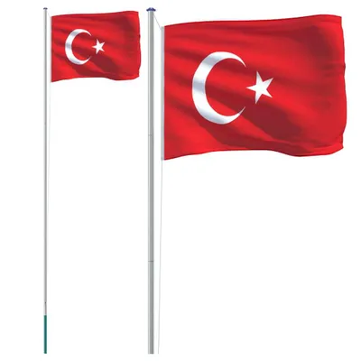 Produktbild von Möbel Flagge der Türkei mit Mast 6,08 m Aluminium - Flaggen CLORIS7900048