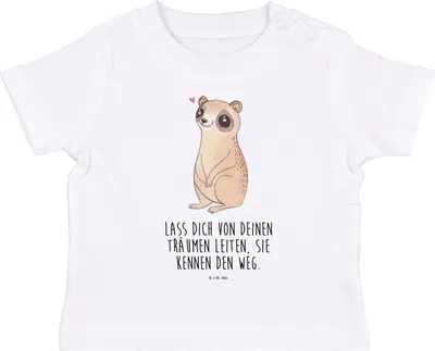 Produktbild von Mr. & Mrs. Panda Organic Baby Shirt Plumplori Glücklich 0. - 6. Monat - Weiß - Geschenk, T-Shirt, , Kinder Top, Glück, Babyshirt, Lustige Sprüche, Niedlich