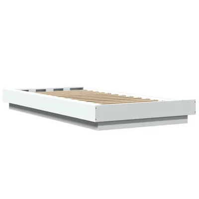 Produktbild von vidaXL Bettgestell mit LED Weiß 90x200 cm Holzwerkstoff