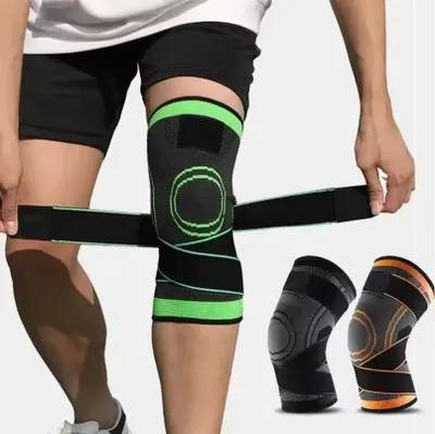 Produktbild von 3-teilige Kniekompressionsmanschette mit verstellbaren Riemen zum Laufen, XL