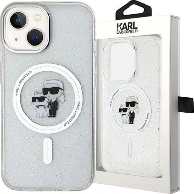 Produktbild von Karl Lagerfeld Karl&Choupette Glitter MagSafe Hülle für iPhone 15 Plus  transparent Handyhülle