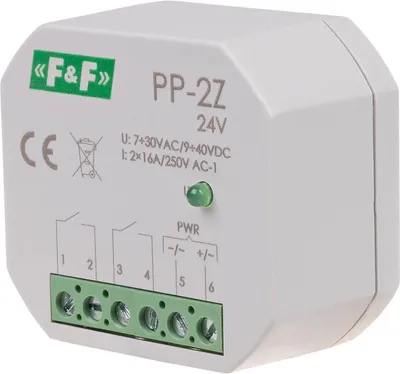 Obrázek produktu pro Elektromagnetické relé, 2Z 16A, zapuštěné, v pouzdře PDT, U=7÷30VAC / 9÷40VDC, PP-2Z 24V