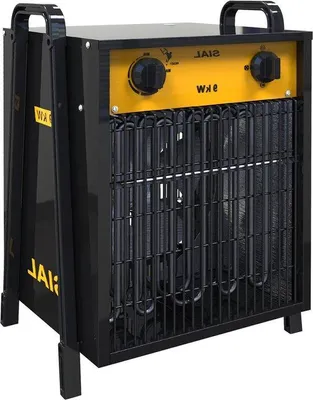 Immagine prodotto di Radiatore elettrico industriale - potente riscaldatore con ventilatore e regolazione tramite termostato - due modalità di riscaldamento - per officina o garage - in metallo - 9000 W