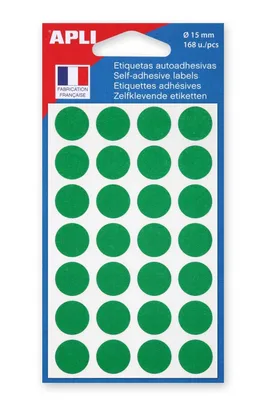 Produktbild von APLI Markierungspunkte Durchmesser: 15 mm rund grün 168 Stück
