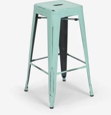 Produktbild von barhocker hocker aus metall im industriedesign 78cm steel stale - Hellblau