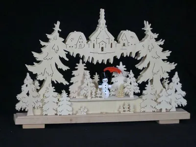 Produktbild von Schwibbogen mit Schneemann und Beleuchtung BxHxT 50x32x7cm NEU