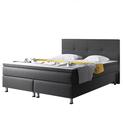 Produktbild von Boxspringbett D1 180x200 cm Webstoff Anthrazit
