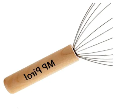Produktbild von Kopfmassagegerät mit Holzgriff und 12 Fingern, inklusive bruchfestem Kamm zur Entspannung