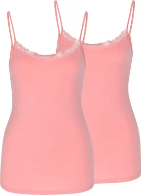 Produktbild von Nina von C. 2er Pack Cosy Spaghetti Top Spitze am Dekolleté, Weich, anschmiegsam und hautfreundlich, Ressourcenschonendes Material