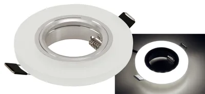 Produktbild von Einbaurahmen McShine "LED-39", rund, Ø90mm, Glas, mit neutralweißer LED-Beleuchtung