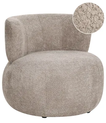 Zdjęcie produktu dla BELIANI Fotel beżowoszary tapicerowany szenil zaokrąglone oparcie bez podłokietników wygodne przytulne siedzisko skandynawski design