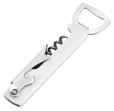 Image de Couteau de sommelier - Acier inoxydable durable - Tire-bouchon et ouvre-bouteille - Blanc