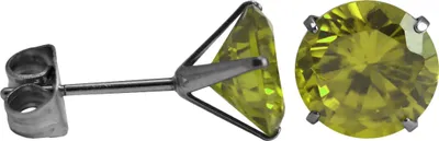 Produktbild von Ohrstecker Chirurgenstahl rundem Glaskristall Größe - 8 mm Farbe - Grün