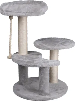 Produktbild von maxxpro Pet Krabpaal - Katzenkratzbaum - Katzenspielzeug - 62 CM - 3 Plattformen - Spielseil - Sisal - Grau