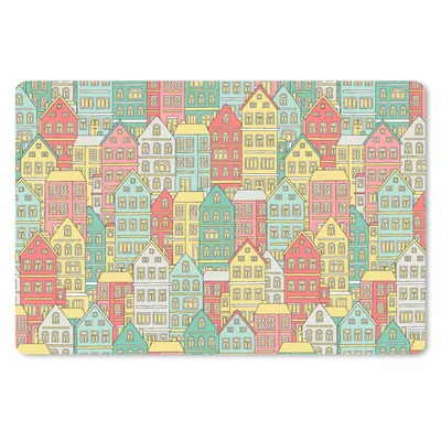 Produktbild von MuchoWow® Schreibtischunterlage Haus - Muster - Pastell 60x40 cm - XXL Mauspad - Großes Mauspad
